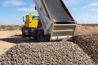 photo dump truck hauling gravel  service asheville nc